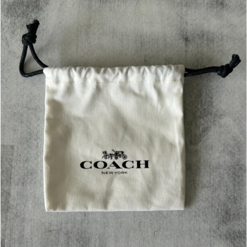 Coach Dust Bag Cotton Drawstring For Jewelry White Small   4.5" H  X 4.5" W NWOT